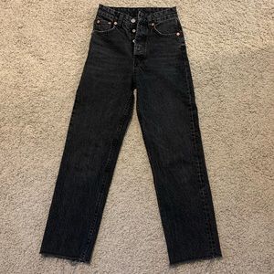 Zara High Rise Straight Leg Jeans